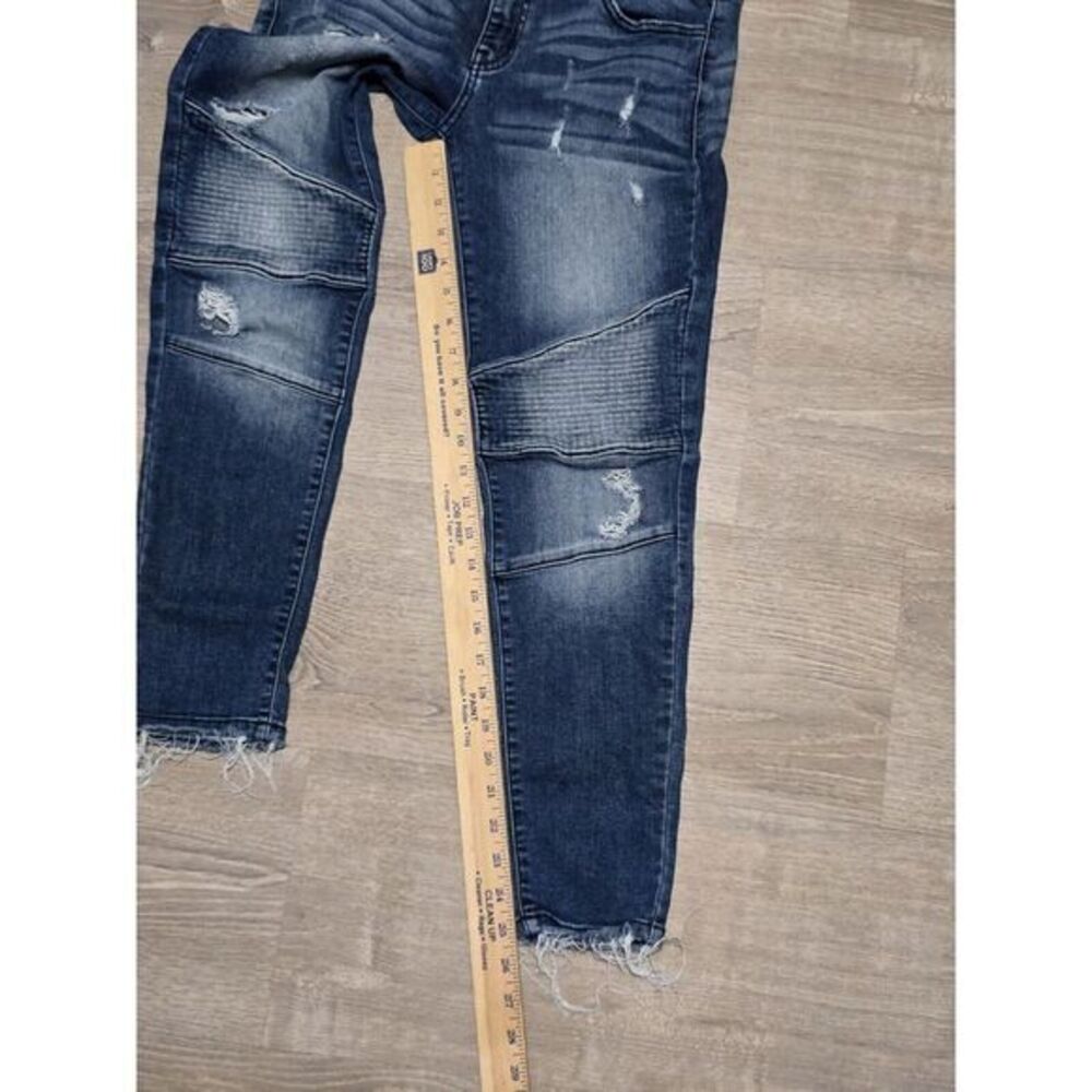 KanCan KC8201D Distressed MOTTO Skinny Ankle‎ Blue Denim Jeans Size 7/27 - Picture 5 of 8